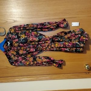 High Neck Floral Mini Dress